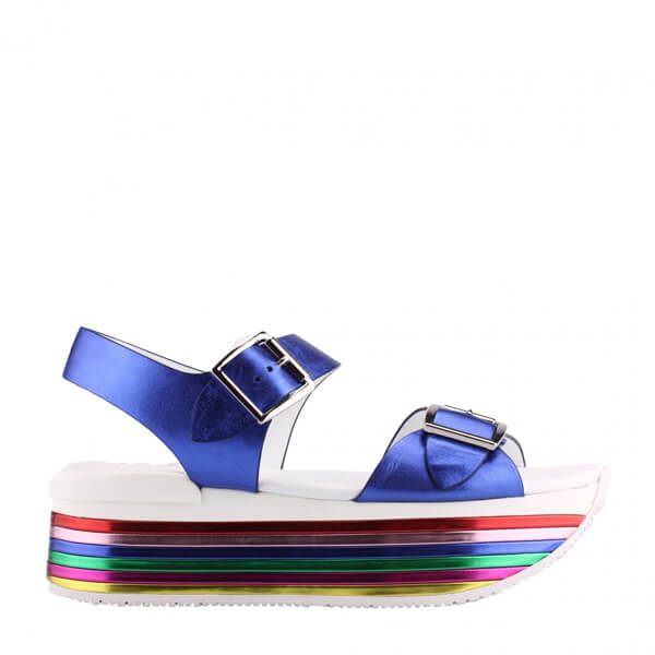 Sandalo con platform blu Hogan