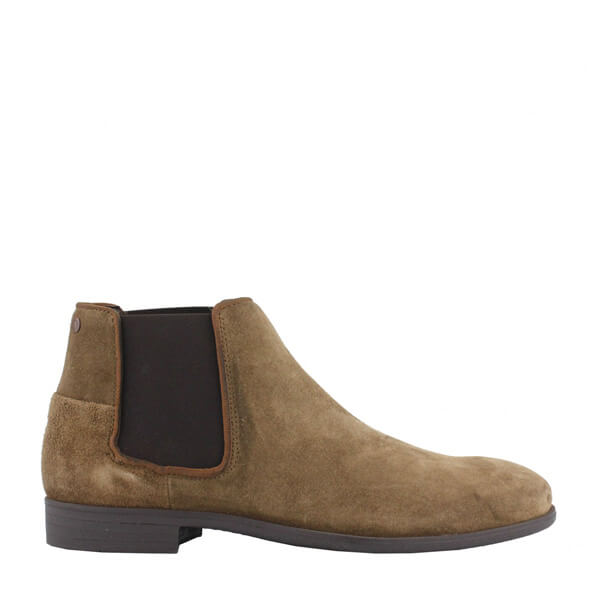 Stivaletto chelsea in camoscio beige da uomo