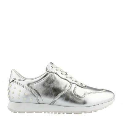 Sneakers Tod's outlet da donna in pelle argento
